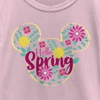 Djevojkov Mickey & Friends Pozdrav Spring Logo Grafički tee Light Pink Veliki