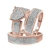Prstenje od čvrstog slaganja dame pjenušava dijamantski dijamantski dijamantski dijamantski set prsten