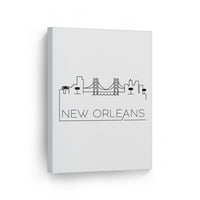 Smile Art Design Crno-bijelo Jedna linija Minimalizam Art New Orleans City USA crtanje apstraktno platno