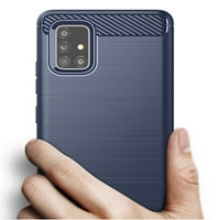 NakedCellPhone [Navy plava karbonska vlakna] Fleksibilna TPU Slim Telefonska kutija [Anti-Shock, Anti-Fingerprint]