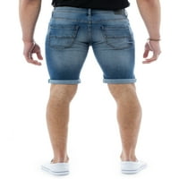 Muški traper kratke hlače modna kotrljaj tanak fit modernih strije za muškarce