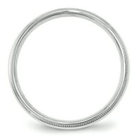 Carat u karatsu 10k bijeli zlatni široki bend milgrain pola okruglih udobnosti-fit vjenčanog prstena
