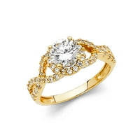 Jewels 14k žuti zlatni kubični cirkonijski CZ zaručničke prstene veličine 9.5