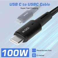 Urban USB C do USB C kabel 3,3ft 100W, USB 2. TIP C TRACK GORIVA Brzi naboj za Realme Narzo 30, iPad