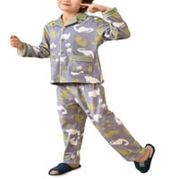 Bomotoo Boys Dvije odjeće Pidžame postavlja gornju i pantnu tipku dolje Lounge Set PJS Ležerne prilike