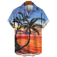 Havajska muška košulja na plaži kokosova košutna košulja za muškarce Lopel dugme za vrat kratki rukav