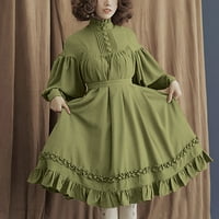 Ženske haljine okrugli dekolte Dužina koljena Ležerna Linija Ljetna haljina s dugim rukavima zelena