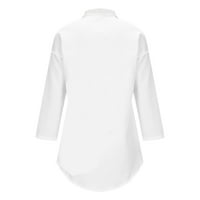 Button up bluze za žene džepove dugih rukava V majica sa otvorenim fit tucinskim masičnjama Trendi grafički