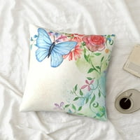 Vintage Butterfly Dekorativni jastuk za bacanje, krevet kauč kauč na kauč na razvlačenje ukrasnih pletenica