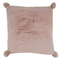 Fannco Styles Plish Fau Rabbit Pom Pom Dekorativni punjeni jastuk 18 W 18 L - jastuk za zobene kaše