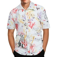 Vrhovi za muške muške havajske košulje za print kratkih rukava na majici MAN STAND COLL COLLOR Džep