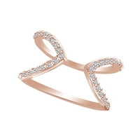 0. Carat okrugli oblik bijeli prirodni dijamantski modni zaručni prsten u 14K ružin zlatne prstene veličine