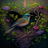 Vječna naklonost - ptice ljubavne platnene zidne umjetnosti