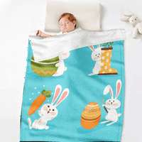 DICASSER Uskršnji zečice i jaja ćebad sa jastukom mekom toplim ugodnim laganim dekorativnim ćebadima