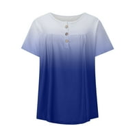 Dame Ljetni vrhovi Ženska ljetna casual case-boja Ispis O vrata kratkih rukava bluza Plus size Bluze