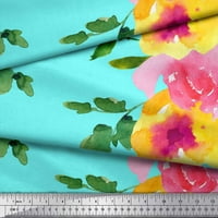 SOIMOI CREPE svilena tkanina cvijet i odliva akvarel ispisi šivaći šipak tkanine