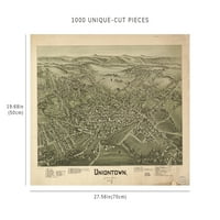 Puzzle - Mapa Uniontown, Pennsylvania, 1897. Predmeti karte: Pennsylvania