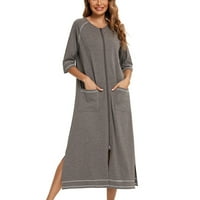 GUZOM Ženski patentni patentni salon salona za spavanje kratkih rukava pidžama - tamno siva veličina