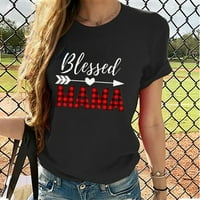 Mchoice Womens bejzbol košulje Casual Pismo Ispis Majice Kratki rukav Baseball Mama košulje Mama Mama
