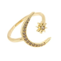 Prstenovi za žene Djevojke Žene i djevojke Modni prsten kreativni mjesec i dizajn za otvaranje zvijezda Poklon nakit