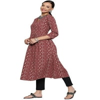 Eloria je otisnula ženska modna indijski stil Anarkali Kurti haljina