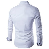 Bijele polo majice za muškarce, ležerni print s dugim rukavima, majica kotlacke s poklopcem gornje bluze
