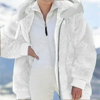 Yievit Women Plus size zimski kaputi topli labavi plišani jaknu sa kapuljačom sa kapuljačom