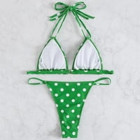 B91XZ Žene kupamo se novo evropsko i američko Žensko Polka Dot Green Bikini zasebnu tvornicu kupaćih