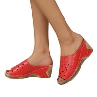 Caicj ženske sandale Ženske pletene ravne sandale Strappy Dressy Sandals klizne na memorijske pjene