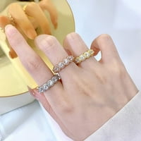 Sterling Silver Lab Sapphire High Carbon Diamonds Gemstone Wedding Band Rose Gold Ring Fini nakit