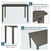 SPORTSAZA 5-komadni kuhinjski stol za trpezarije Set drveni stol i stolice Set za trpezariju