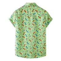Hanas Muški cvijet tiskane majice kratkih rukava, ljetna casual poslovna moda v izrez klasični regularni
