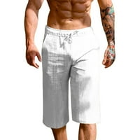 Muške ljetne pamučne kratke hlače Elastirane struk rastezanje Sportske hlače Hlače White 2xl