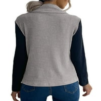 Beiwei Dame majica Boja blok pulover Turtleneck vrhovi labavi tee jeseni majica dugih rukava Basic Tunic