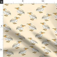 Pamuk Satens Stolcloth, 90 kvadrat - pelikanska ptica ocean perja plutaju ispis posteljine za tablice po kašičici