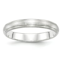 Bijeli sterling srebrni prsten za vjenčanje saten