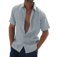 Big Mens gumb use majice musko casual majica kratki rukav isključite majicu košulje na ovratniku