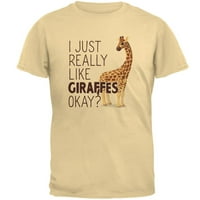 Jednostavno volim žirafe ok muške majice Yellow Haze MD
