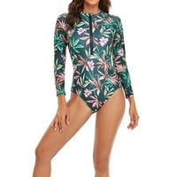 Žene plus veličina kupaćim kostima Žene s dugim rukavima Cvijeće plivanja Siamese Seksi ljetna plaža