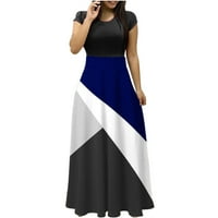 Dyegold sandresses za ženska ležerna plaža - plus veličina haljina za žene okrugli vrat visoki struk