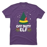 Off care Elf Božićna muška ljubičasta grafički tee - Dizajn od strane ljudi 2xl
