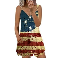 Joau ženska američka zastava hladne majice T-majice Haljina zvijezde Grafička plaža Sunderssa 4. jula