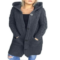 Cindysus dame pletiva zima topli pleteni džemperi za žene casual kabeli kardigani sa džepovima Loungewear
