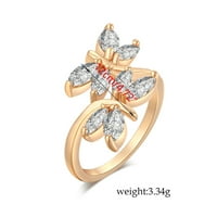 KUKOOSONG METORINI DAN POKLONI FASIRANO DIAMOND Modni kreativni leptir ženski prsten nakit za žene žute