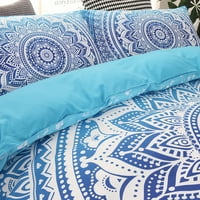 Sanviglor Lagana duvat poklopca sa zatvaračem sa zatvaračem posteljina Poklopac prekrivača Poklopac set sa jastukom plavom lišću Twin 175 *