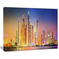 Dizajn Art Dubai Marina Neboderi Panorama Cityscape Zidna umjetnost na omotanu platno