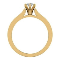 Marquise Cut Crni dijamantni prstenovi poklon prsten bove autentičnosti CT TW 14K zlato