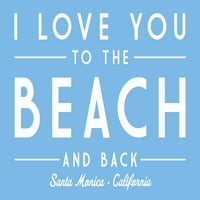 FL OZ Keramička krigla, Santa Monica, Kalifornija, volim te do plaže i nazad, jednostavno, jednostavno,