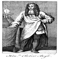 Robert Boyle. Negled hemičara i fizičara. Graviranje linije, 18. vek. Poster Print by