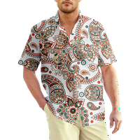 Paisley muški havajski gornji opušteni fit košulja Havajski vrh za putovanja i izlaske